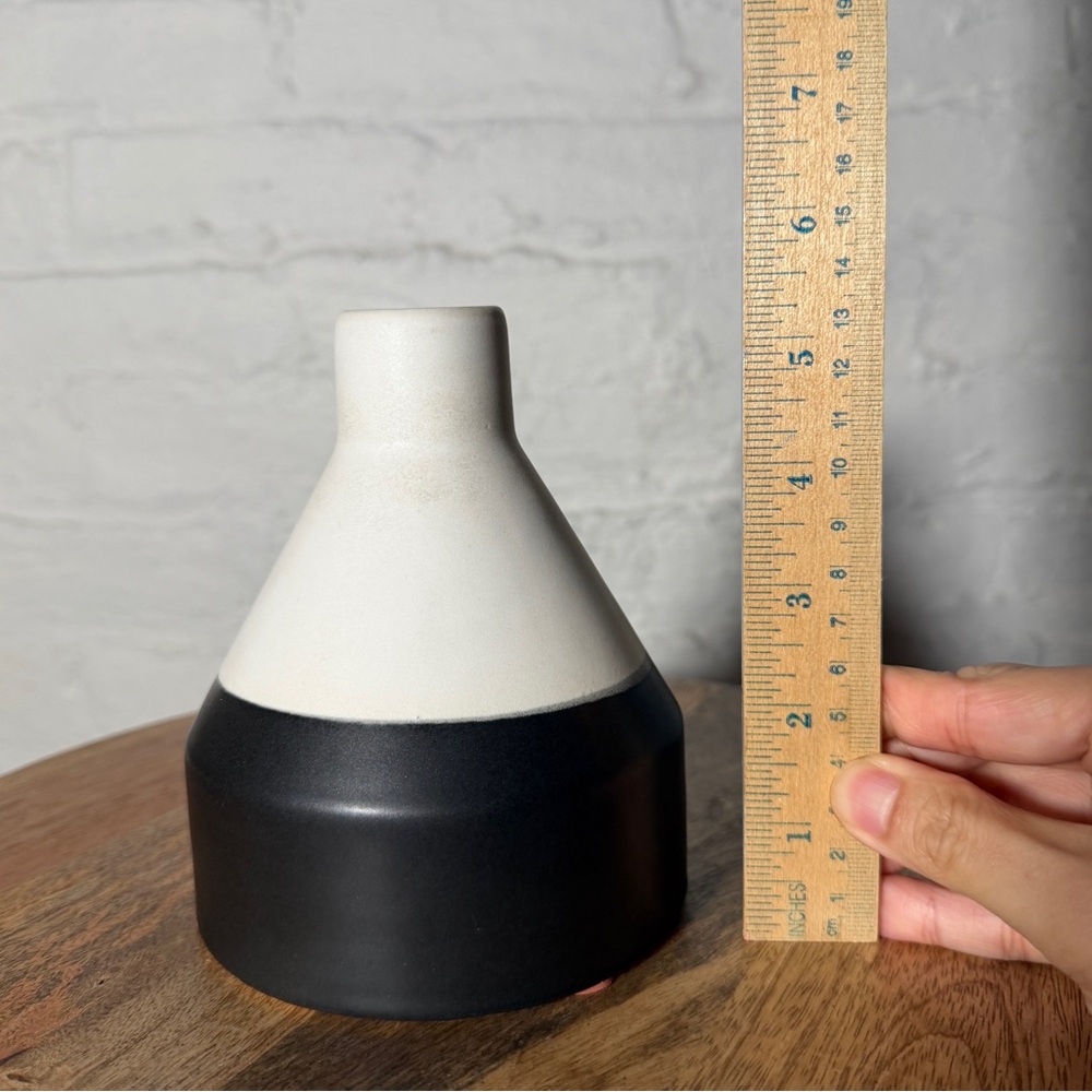 West Elm Black and White Ceramic Vase - Picture 4 of 4